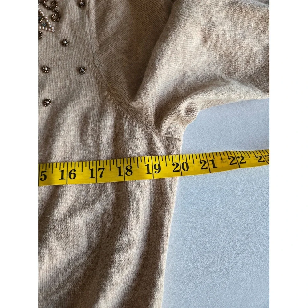 Sigrid Olsen Silk Cashmere Beaded Cardigan XL Romantic Coquette Quiet Luxury